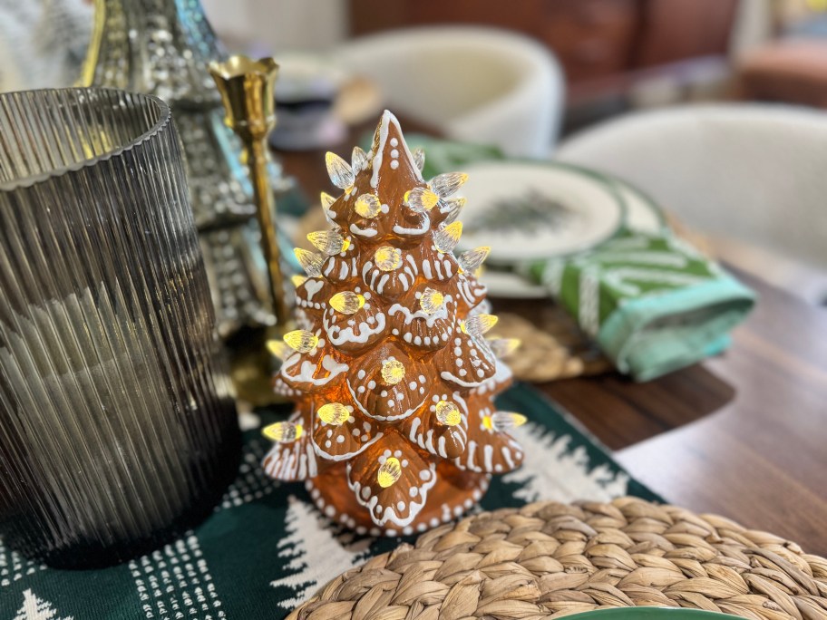 michaels painted christmas tree on a table