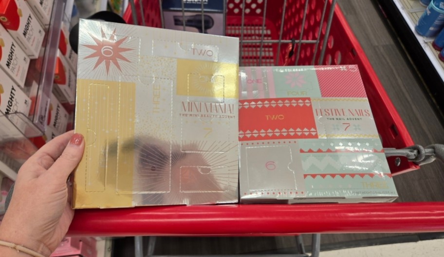 two advent gift sets in a target cart