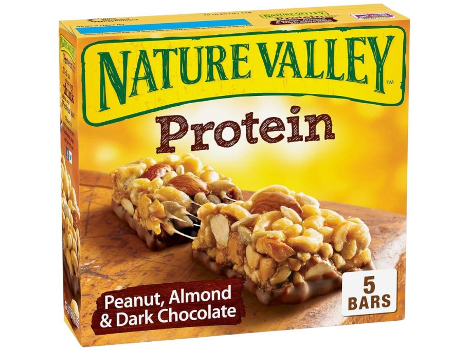 Nature Valley Chewy Protein Granola Bars Peanut Almond Dark Chocolate 5-Count box