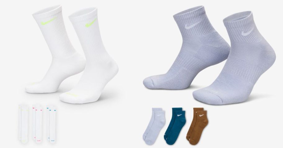 two sets of nike socks