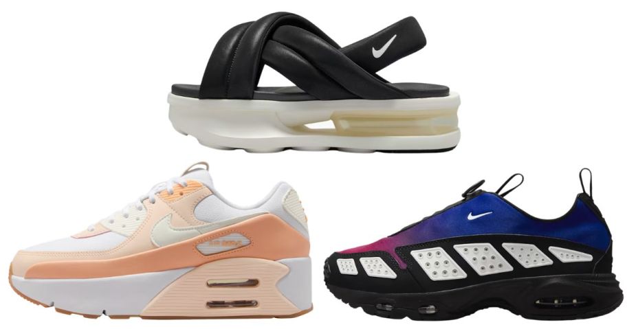 three nike air max shoes