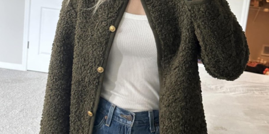 Today’s Best Amazon Fashion Promo Codes | Sherpa Jacket Just $18.49!