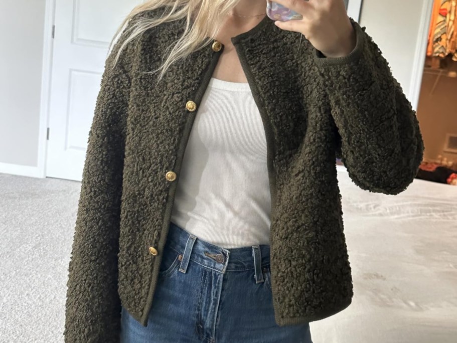 Today’s Best Amazon Fashion Promo Codes | Sherpa Jacket Just $18.49!