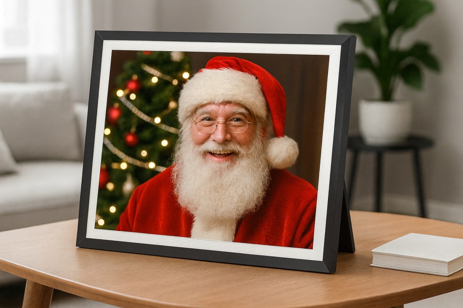 santa in a digital frame