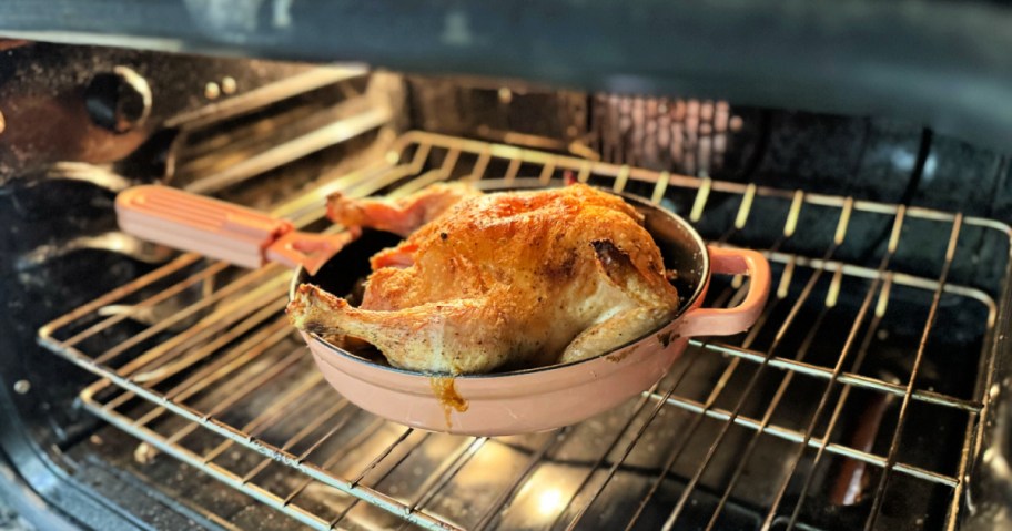roasted chicken in the oven