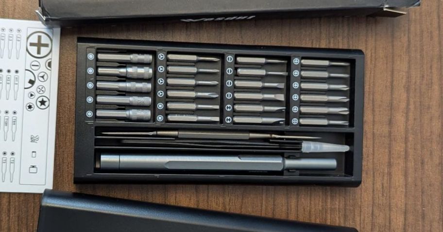 screwdriver set on table