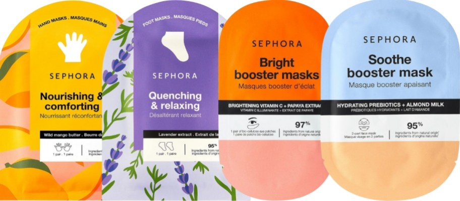 hand, foot, face and eye masks