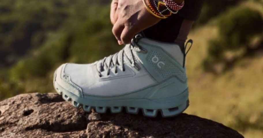 person tying On Running Cloudridge Women's Shoe