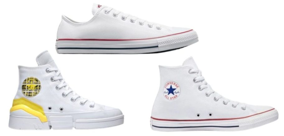 three converse shoes