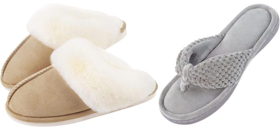 two pairs of Parlovable women's slippers