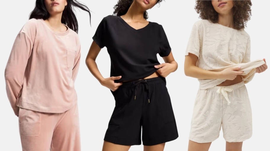 three women wearing soma apparel