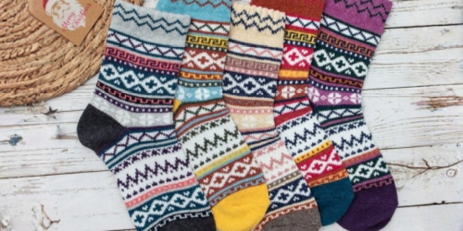 Women’s Wool Blend Socks 5-Packs From $6 on Amazon (Regularly $15)