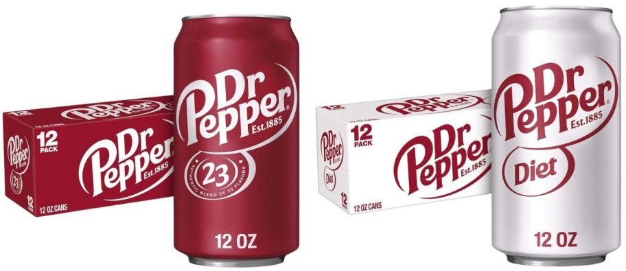 dr pepper and and diet dr pepper 12 packs