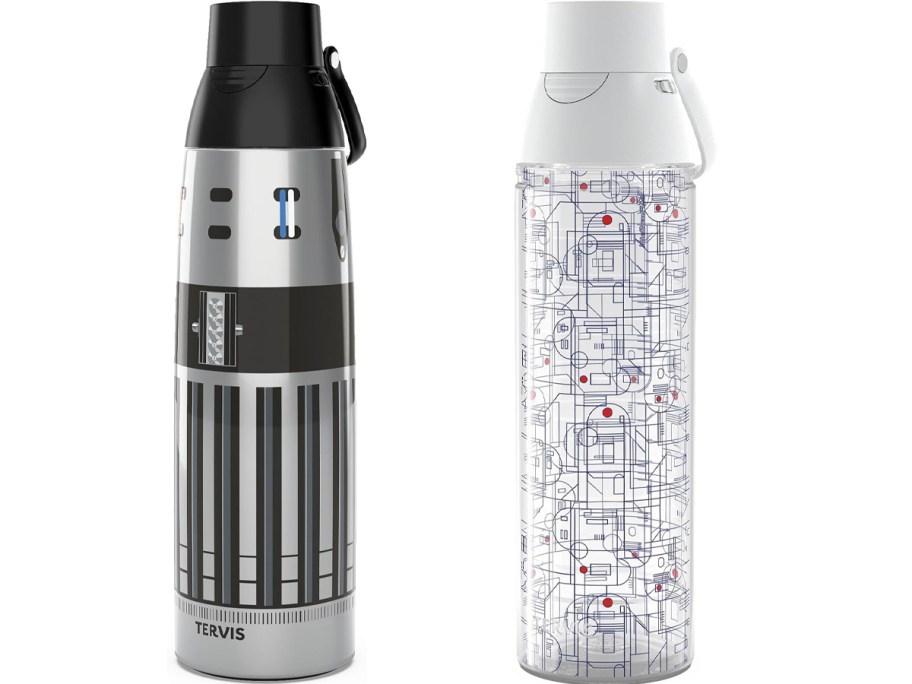 star wars light saber and r2d2 water bottles 