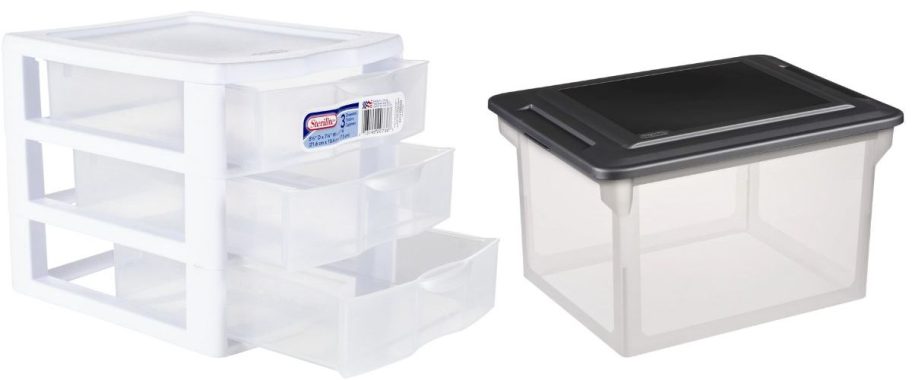 two sterilite storage pieces