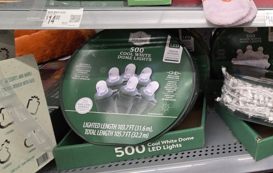 500 ct strand of string lights on clearance aisle