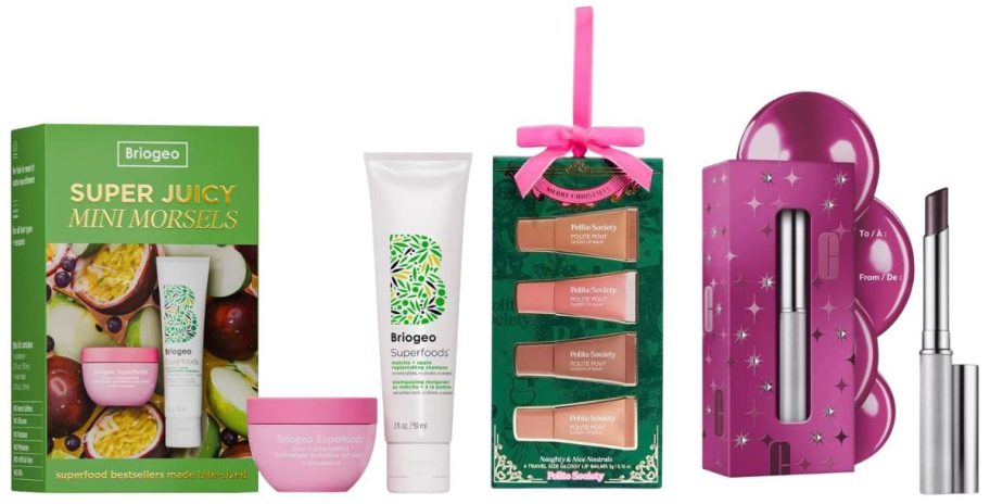 three beauty gift sets