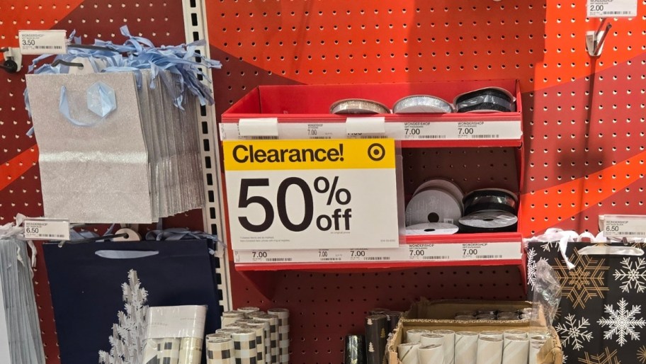 christmas gift wrap items on clearance at target