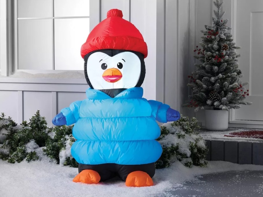 a Penguin Christmas inflatable