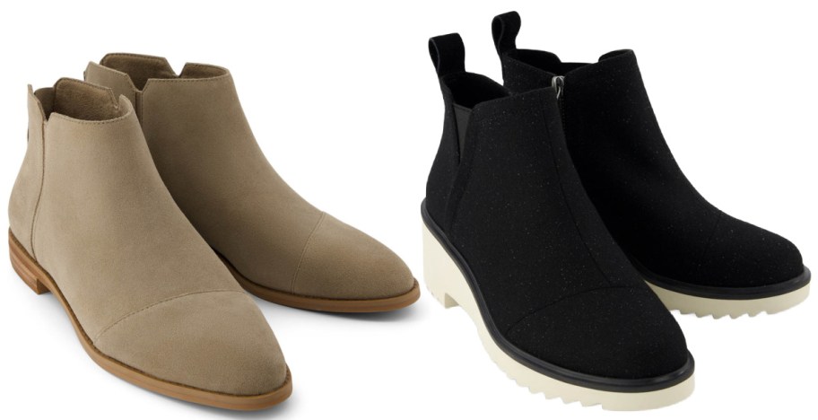 Tow pairs of Tom's boots.