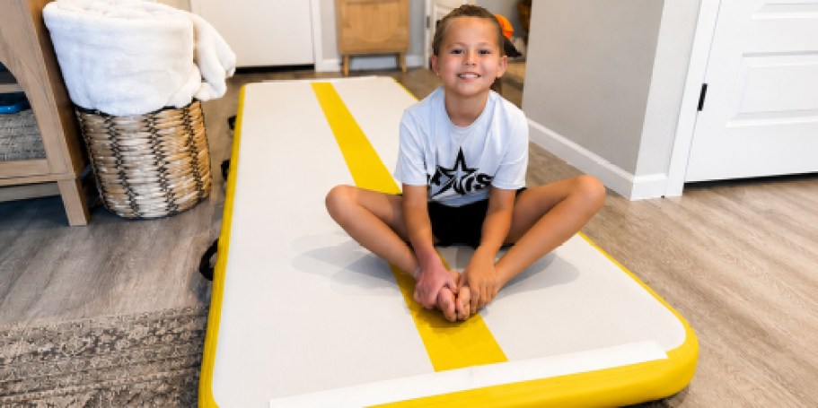 Inflatable Gymnastics Mat Just $47.99 Shipped on Amazon (Cheer & Tumble Anywhere!)