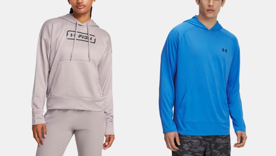 woman in light purple and man in blue jackets 