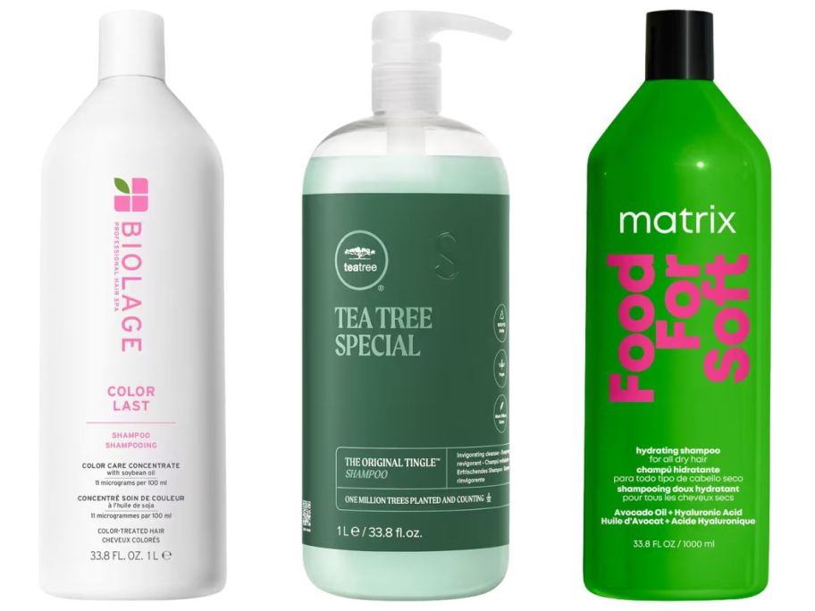 biolage, paul mitchell, and matrix jumbo bottles