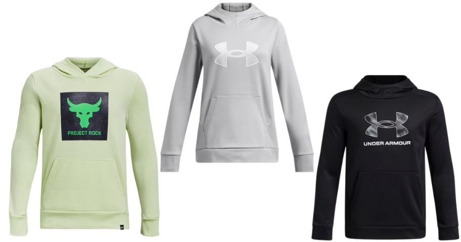 three kids under armour fleece sweatshirts