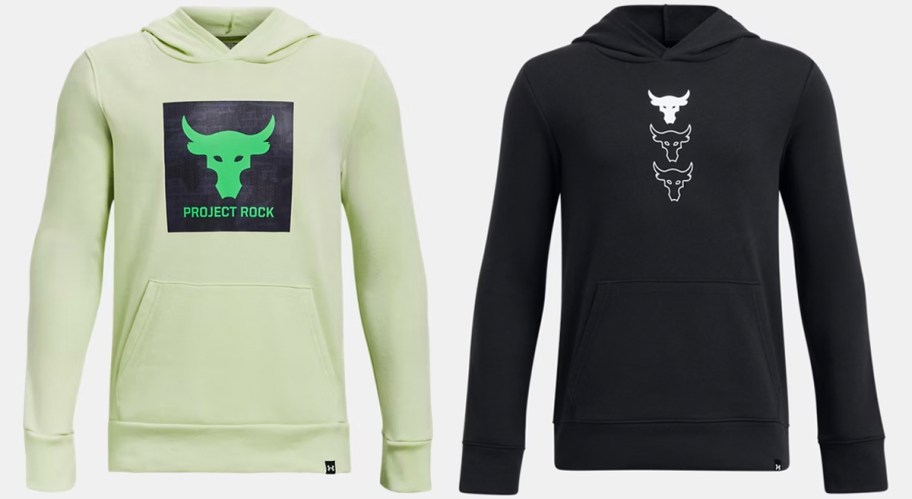 lime green and black under armour hoodies 