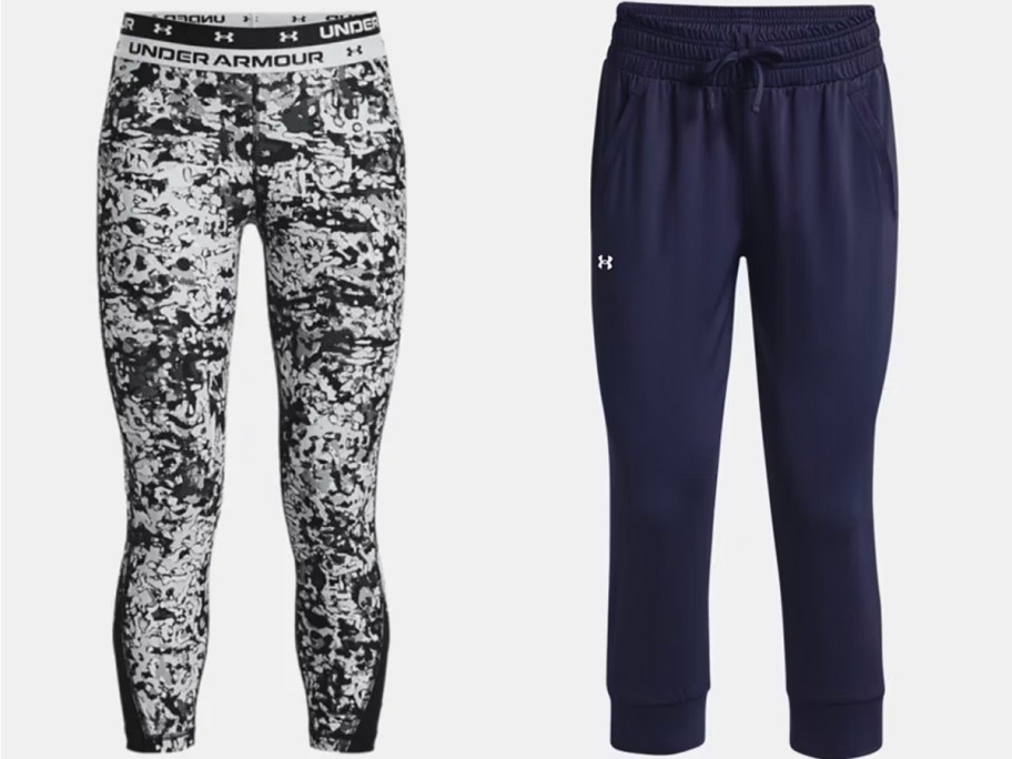 black and white and navy pants 