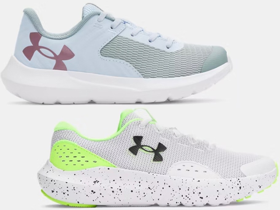 light blue and gray under armour shoes 