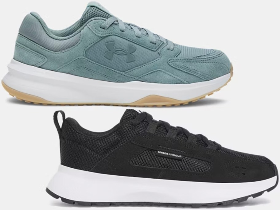 teal and black under armour shoes 