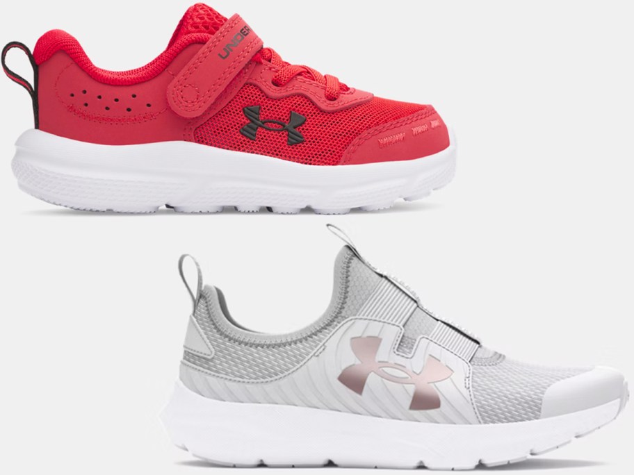 under armour red and gray shoes 