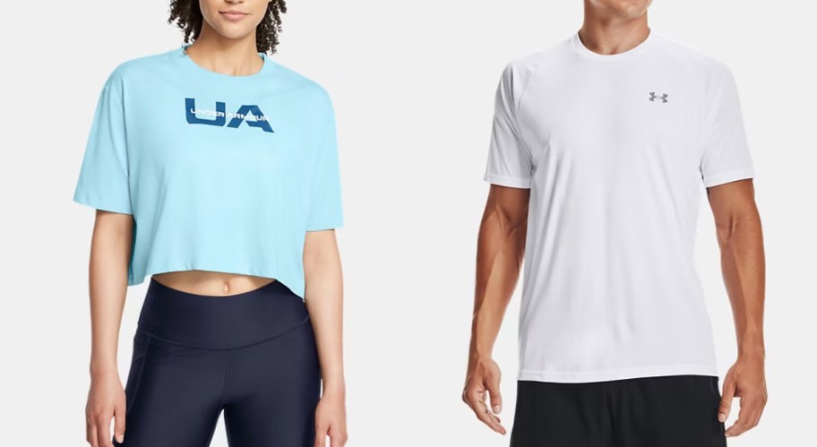 woman wearing blue top and man wearing white top 