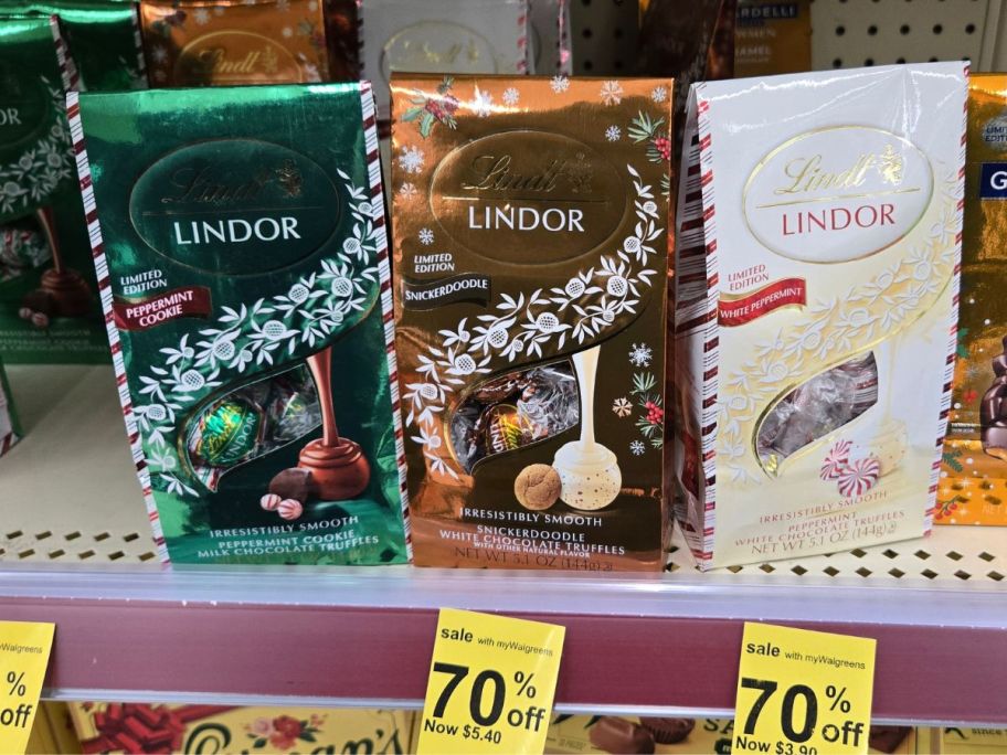Lindt Lindor Truffles on shelf in store