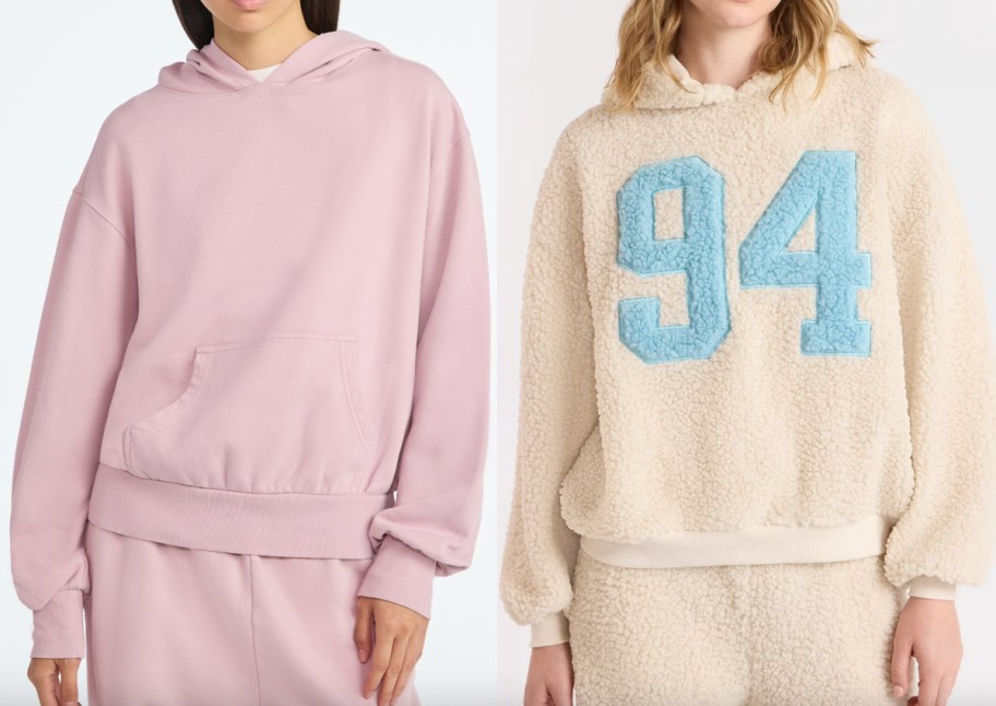 women in pink and beige hoodies