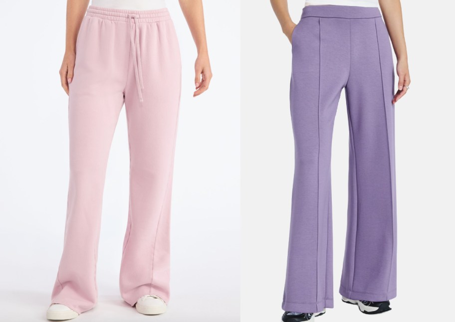 women in pink and purple sweatpants