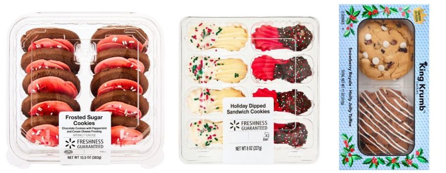three holiday cookie packages