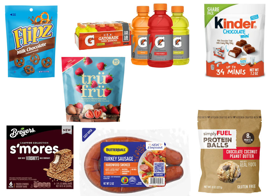 7 grocery items on a white background