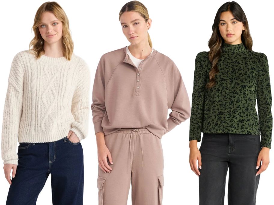 3 women on a white background