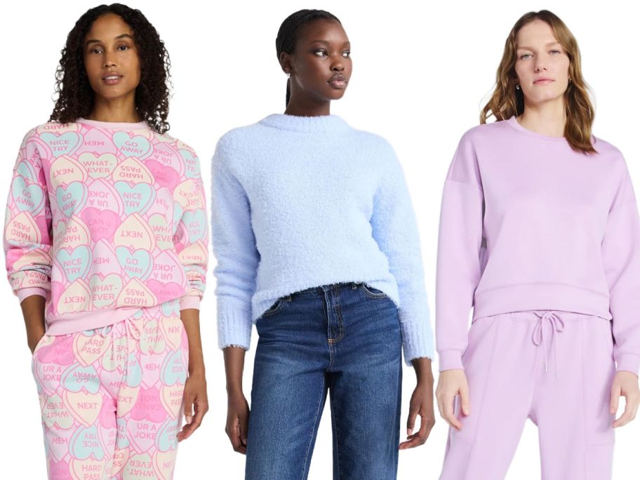 3 women on a white background