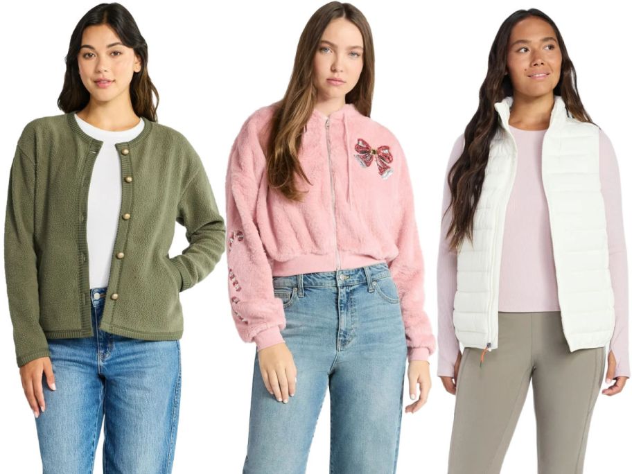 3 women on a white background