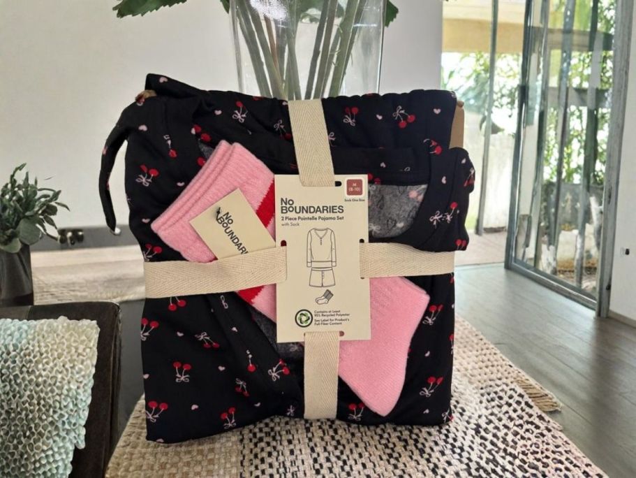 No Boundaries 2-Piece Pajama Set w/ Socks Only $8 on Walmart.com