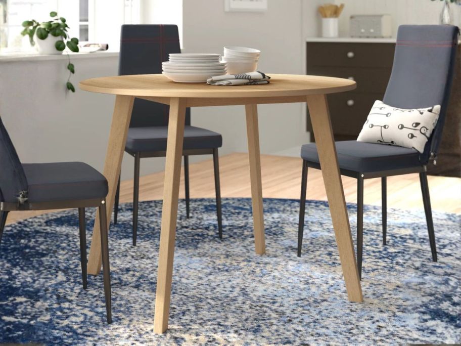 dining table with chairs around it