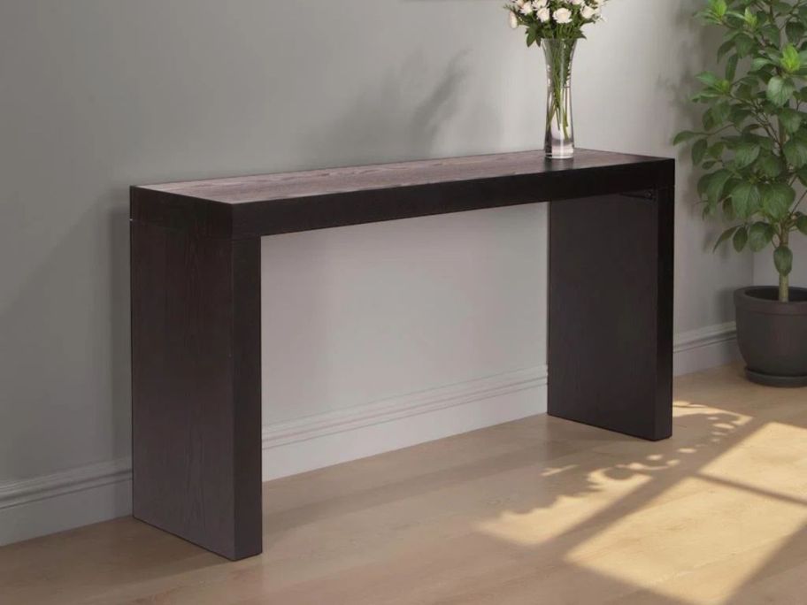 console table against wall