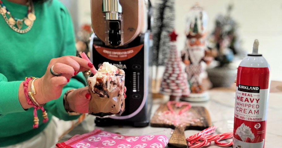 Easy 3 Ingredient Holiday Starbucks Frappuccino in the Ninja Slushi!