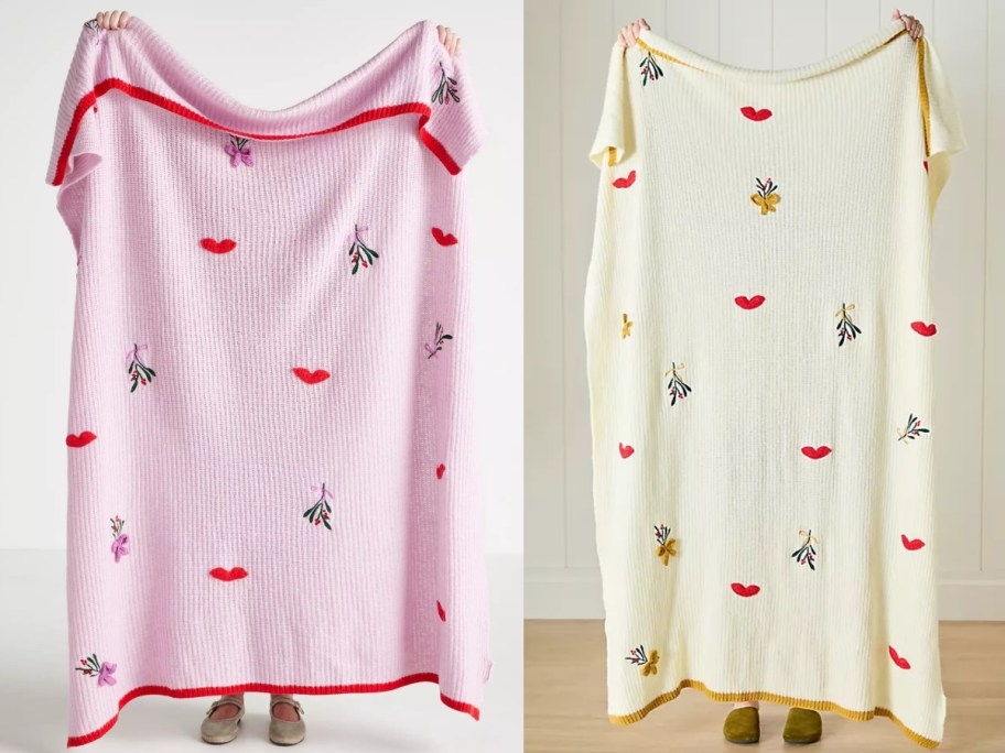 two knit icon throw blankets