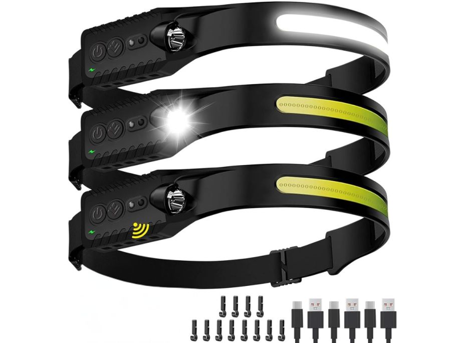 stock image of 3 head lamps