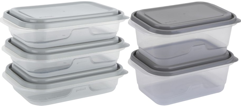 3 pack and 2 pack rectangle food storage containers