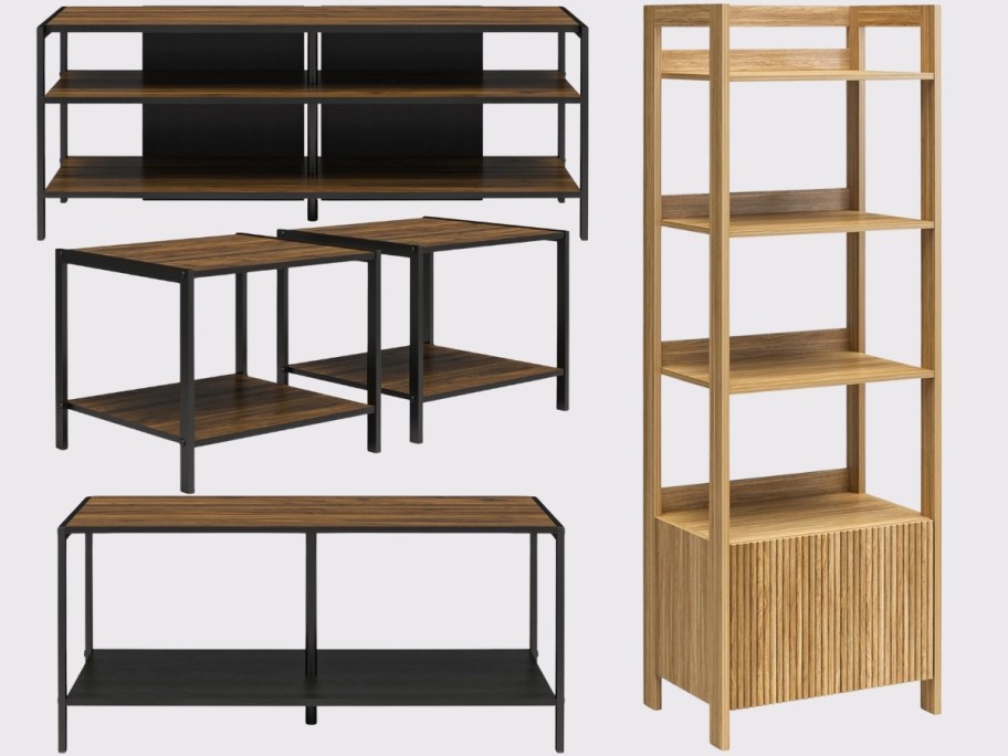 bookcase and 4 piece furniture set